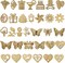 200Pcs Hollow Wood Pieces Unfinished Wooden Vintage Embellishments (Mix)